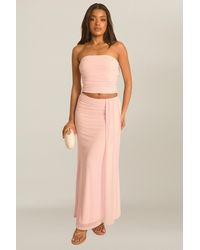 Rebellious Fashion - Mesh Bandeau Top And Maxi Skirt Co-Ord Set - Lyst