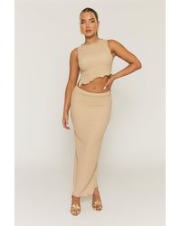 Rebellious Fashion - Crinkle Asymmetric Top And Maxi Skirt Co-Ord Set - Lyst