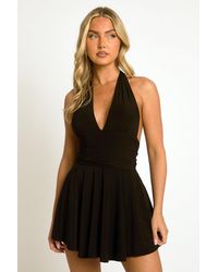 Rebellious Fashion - Halter Plunge Neck Mini Dress - Lyst