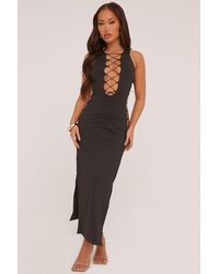 Rebellious Fashion - Lace Up Detail Maxi Dress - Lyst