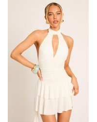 Rebellious Fashion - Ruched Halterneck Frill Skort Playsuit - Lyst