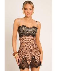 Rebellious Fashion - Print Lace Trim Cami Mini Dress - Lyst
