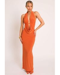 Rebellious Fashion - Cowl Plunge Halter Top And Maxi Skirt Co-Ord Set - Lyst