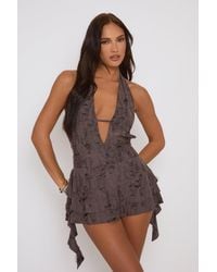 Rebellious Fashion - Distressed Plunge Mini Dress - Lyst