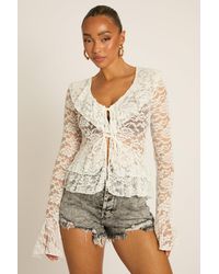 Rebellious Fashion - Lace Tie Front Top - Lyst