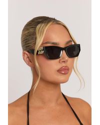 Rebellious Fashion - Cat Eye Frame Side Logo Sunglasses - Lyst