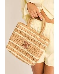 Rebellious Fashion - Braided Woven Motif Raffia Tote Bag - Lyst