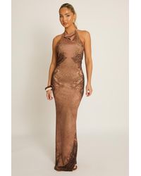 Rebellious Fashion - Printed Cowl Halter Maxi Dress - Lyst