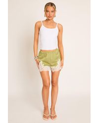 Rebellious Fashion - Satin Lace Trim Shorts - Lyst