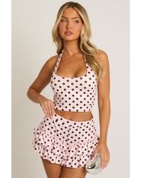 Rebellious Fashion - Halter Top And Ruffle Skort Co-Ord Set - Lyst