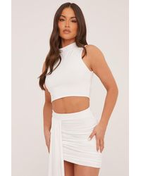 Rebellious Fashion - High Neck Cropped Top & Mini Skirt Co-Ord Set - Lyst