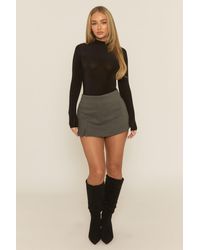 Rebellious Fashion - Wool Look Split Front Skort - Lyst