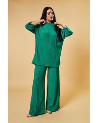 Rebellious Fashion - Textured Knit Trousers & Oversized Top Co-Ord Set - Lyst