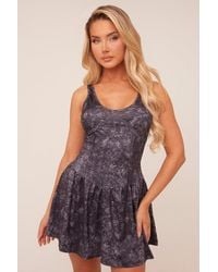 Rebellious Fashion - Acid Wash Corset Detail Mini Dress - Lyst