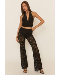 Rebellious Fashion - Lace Kick Flare Trousers - Lyst