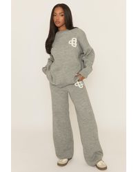 Rebellious Fashion - Marl Contrast Motif Knit Loungewear Co-Ord Set - Lyst