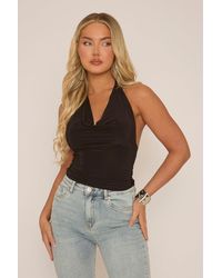 Rebellious Fashion - Slinky Plunge Halter Top - Lyst