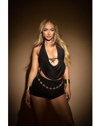 Rebellious Fashion - Starfish Trim Top And Ruched Short Co-Ord Set - Lyst