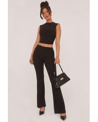 Rebellious Fashion - Ruched Cropped Top & Trousers Co-Ord Set - Lyst
