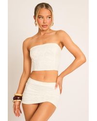 Rebellious Fashion - Bandeau Corset Top And Mini Skirt Co-Ord Set - Lyst