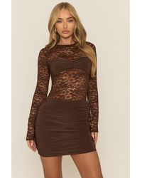 Rebellious Fashion - Lace Gathered Bust Mini Dress - Lyst