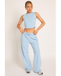 Rebellious Fashion - Seam Detail Sleeveless Top And Wide Leg Joggers Loungewear Co-Ord Set - Lyst