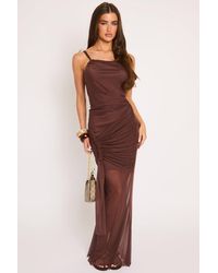 Rebellious Fashion - Mesh Asymmetric Drape Maxi Dress - Lyst