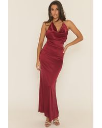 Rebellious Fashion - Satin Cowl Neck Maxi Dress - Lyst