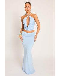 Rebellious Fashion - Draped Cowl Top And Maxi Skirt Co-Ord Set - Lyst