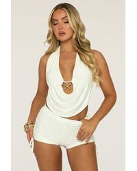 Rebellious Fashion - Starfish Trim Top And Ruched Short Co-Ord Set - Lyst