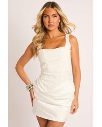 Rebellious Fashion - Square Neck Corset Draped Mini Dress - Lyst