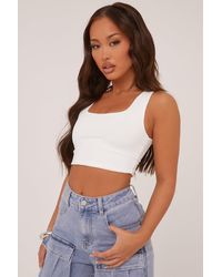 Rebellious Fashion - Square Neck Sleeveless Cropped Top - Lyst