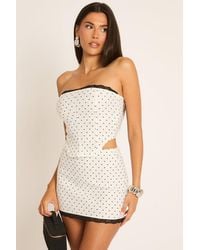 Rebellious Fashion - Lace Trim Corset Top And Mini Skirt Co-Ord Set - Lyst