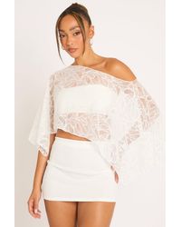 Rebellious Fashion - Lace Slash Neck Cape Top - Lyst