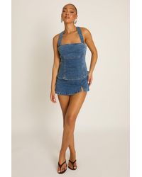 Rebellious Fashion - Mid Split Front Denim Skort - Lyst