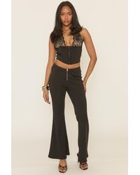 Rebellious Fashion - Lace Corset Top And Flare Trouser Co-Ord Set - Lyst