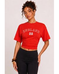 Rebellious Fashion - England Graphic Short Sleeve Cinched Waist T-Shirt - Lyst