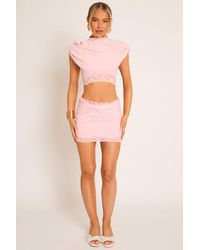 Rebellious Fashion - Lace Trim Cape Top And Mini Skirt Co-Ord Set - Lyst