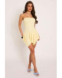 Rebellious Fashion - Bandeau Asymmetric Frill Hem Mini Dress - Lyst