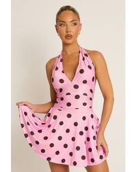 Rebellious Fashion - Halter Plunge Neck Mini Dress - Lyst