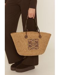 Rebellious Fashion - Logo Detail Raffia Tote Bag - Lyst