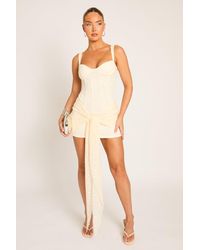 Rebellious Fashion - Lace Corset Detail Drape Mini Dress - Lyst