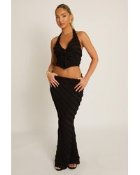 Rebellious Fashion - Textured Twist Front Top And Maxi Skirt Co-Ord Set - Lyst