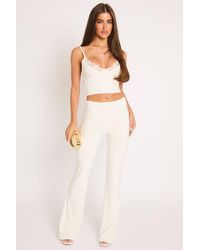 Rebellious Fashion - Lace Trim Cami And Flare Trouser Co-Ord Set - Lyst