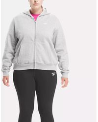 Reebok - Identity Small Logo Fleece Full-zip Sweatshirt (plus Size) - Lyst