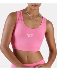 Reebok - Id Cotton Sports Bra Top - Lyst