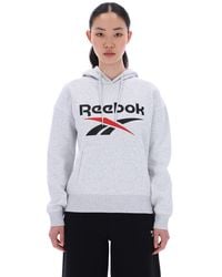 Reebok - Id 2-Color Logo Fleece Hoodie - Lyst