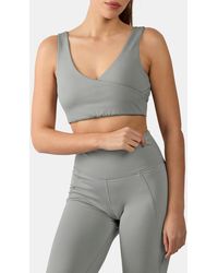 Reebok - Lux Peached V-Neck Sports Bra - Lyst