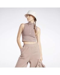 Reebok - Classics Cropped Fitted Jersey Tank Top - Lyst