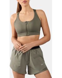 Reebok - Lux Front-Zip High Impact Sports Bra - Lyst
